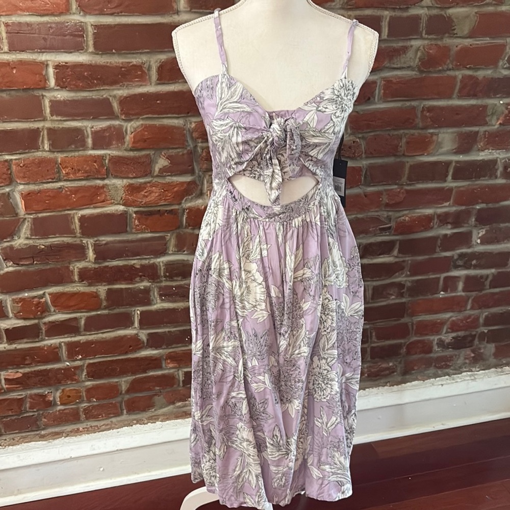 Black Tape Lavender Floral Cutout SunDress